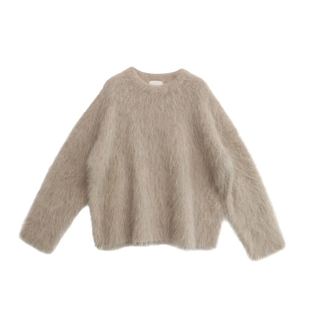 High Quality SuRi Camel Wool Long Hair Sweater Women\'s Autumn Winter Lazy Style Soft Plush Thick Pullover Women Clothes Tops