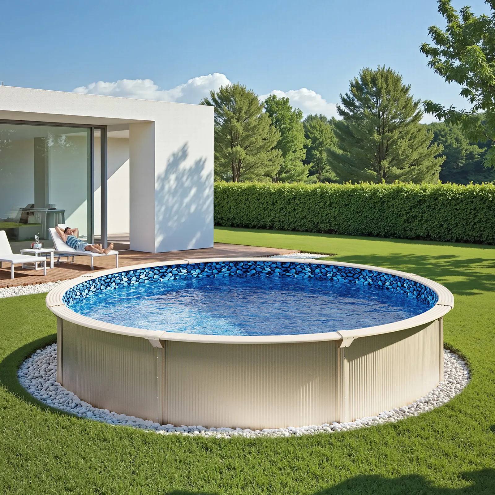 

Round Pool Liner 21ft Unibead Style Pool Liner 52in Wall Height Durable