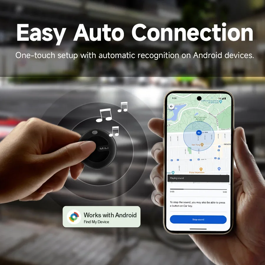 MiLi Smart GPS Tracker For Android Anti-Lost Device Item Finder Intelligent Locator Work With Google Find My Device For Key Pet