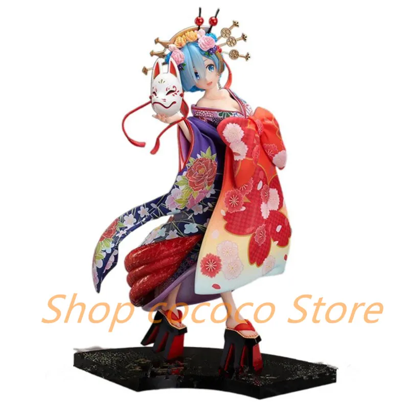 25cm Re Life in a Different World from Zero REM Oiran Kimono Sexy Girl Anime PVC Action Figure Toy Collection Model Doll Gifts