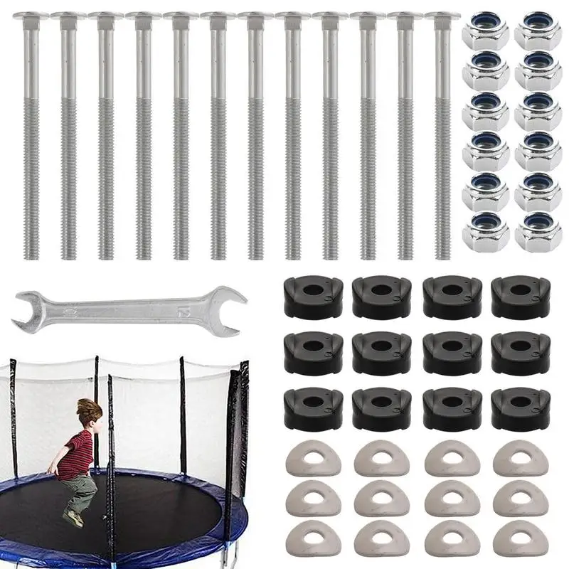 

Trampoline Screws And Bolts Replacement Trampoline Enclosure Pole Screws Stabilization Nuts 12X For Swingset Fence Greenhouse