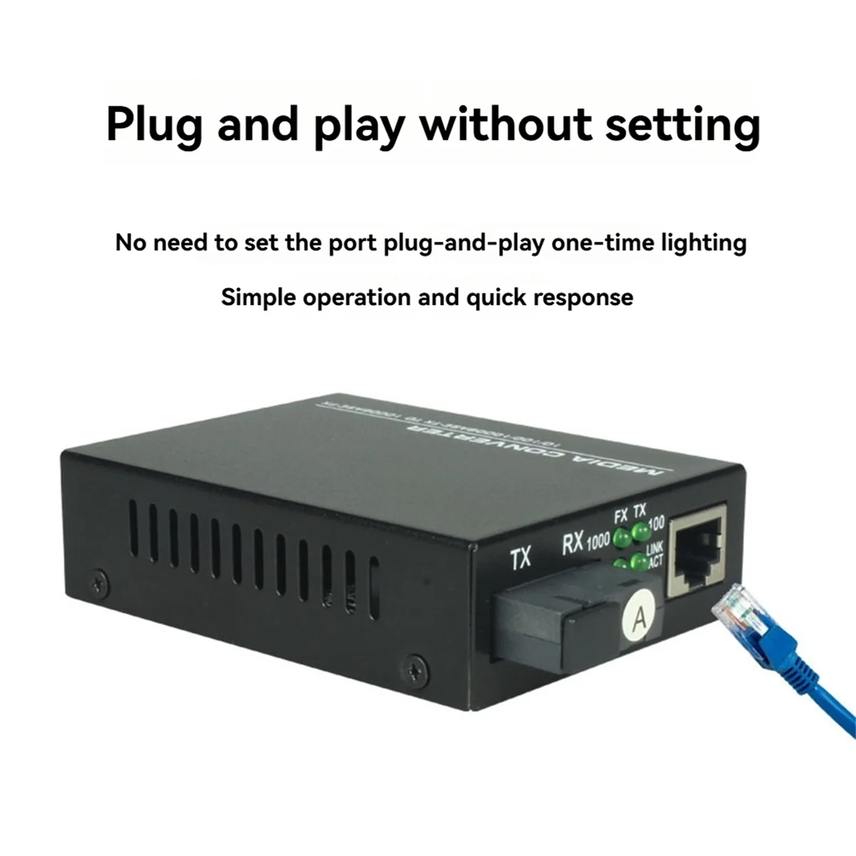 

Efficient 1Pair Media Ethernet Converter Transceiver UK Plug