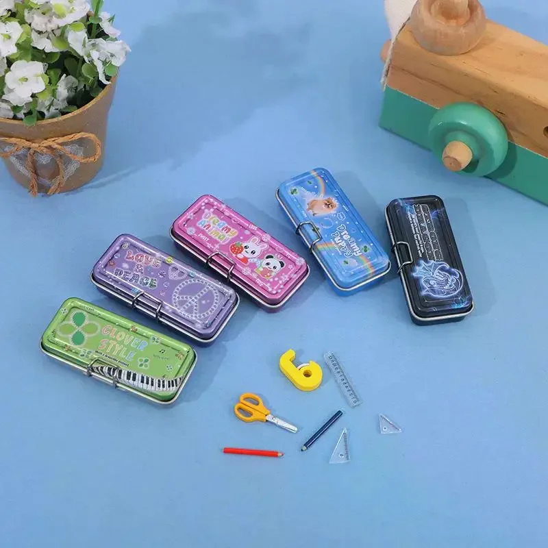 1 ensemble maison de poupée Simulation Mini boîte à crayons papeterie règle modèle pour maison de poupée décor enfants semblant jouer jouets cadeau