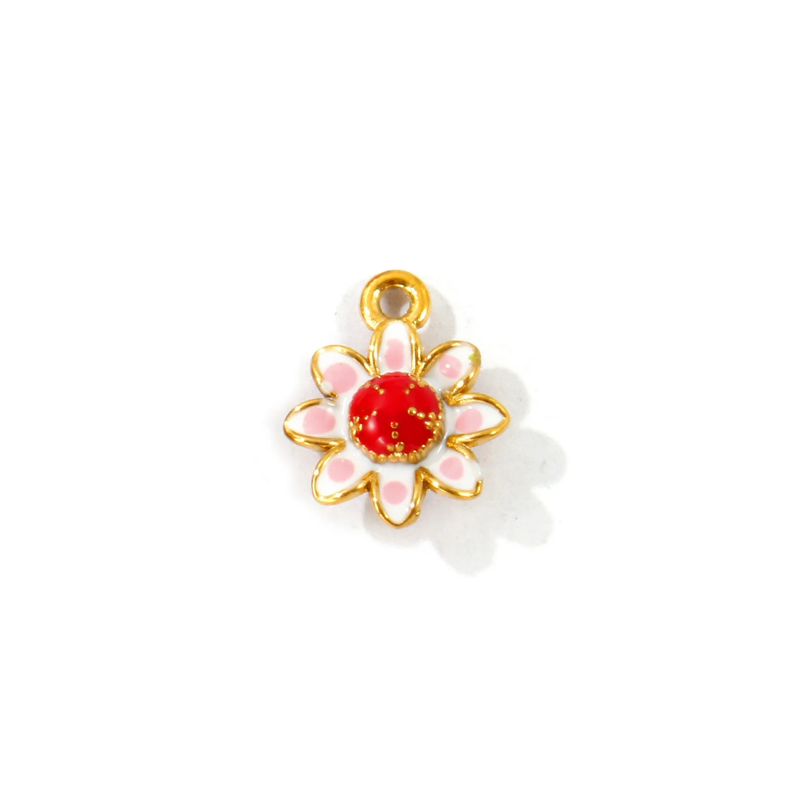 1 Stück 3D Emaille-Anhänger Ananas-Pfirsich-Blume 304 Edelstahl 18K vergoldeter Anhänger DIY Schmuck Halskette Herstellung Großhandel – Detail 5