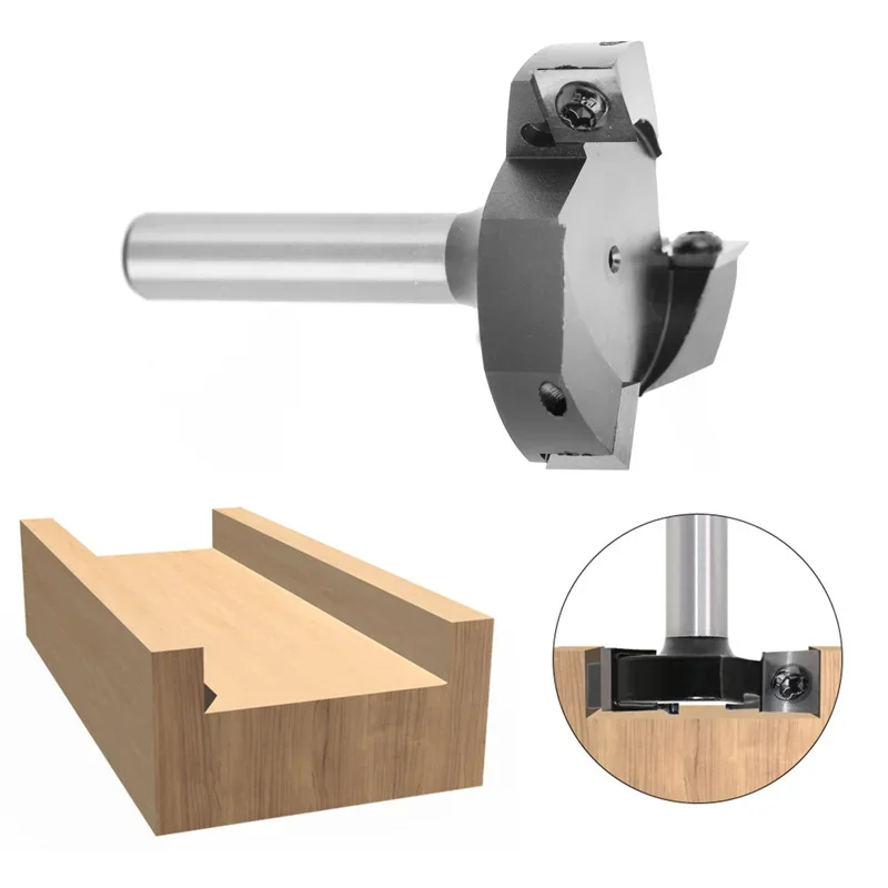 

3 Flutes 8mm 12mm 1/2 Shank Planing Bits Face End Milling Cutter Insert-Style Spoilboard CNC Surfacing Router Bits for Wood