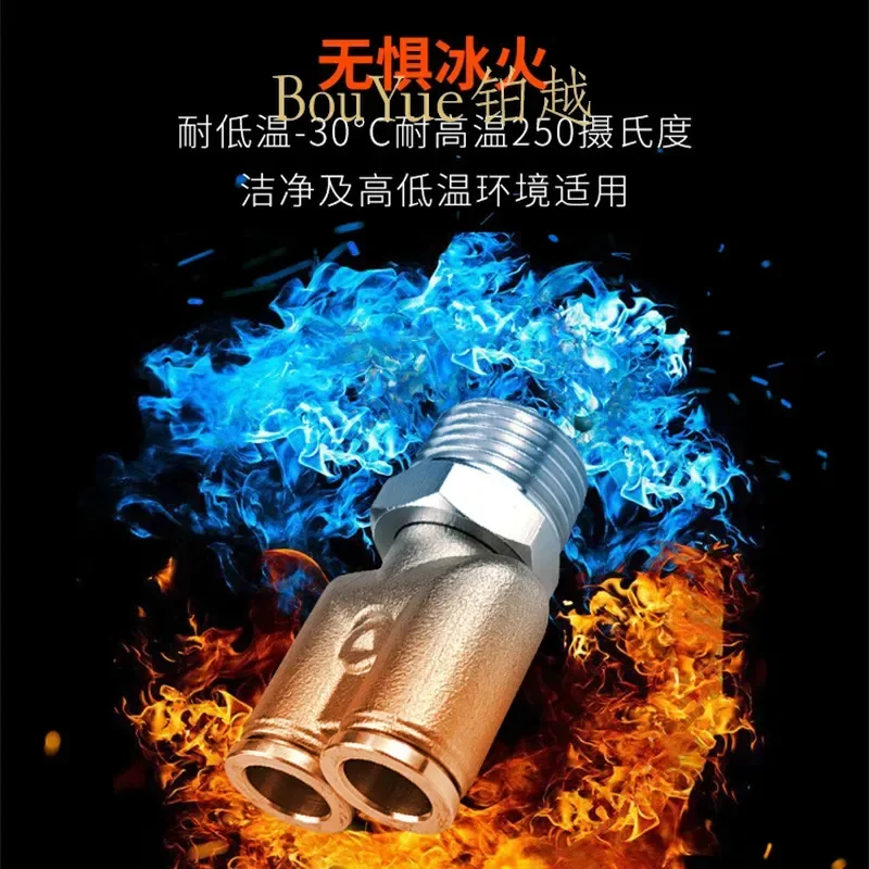 for PB8-02 for PX6-01 304 Stainless Steel Quick Plug Trachea Connector Pneumatic Quick Connector PD Tee High Temperature and