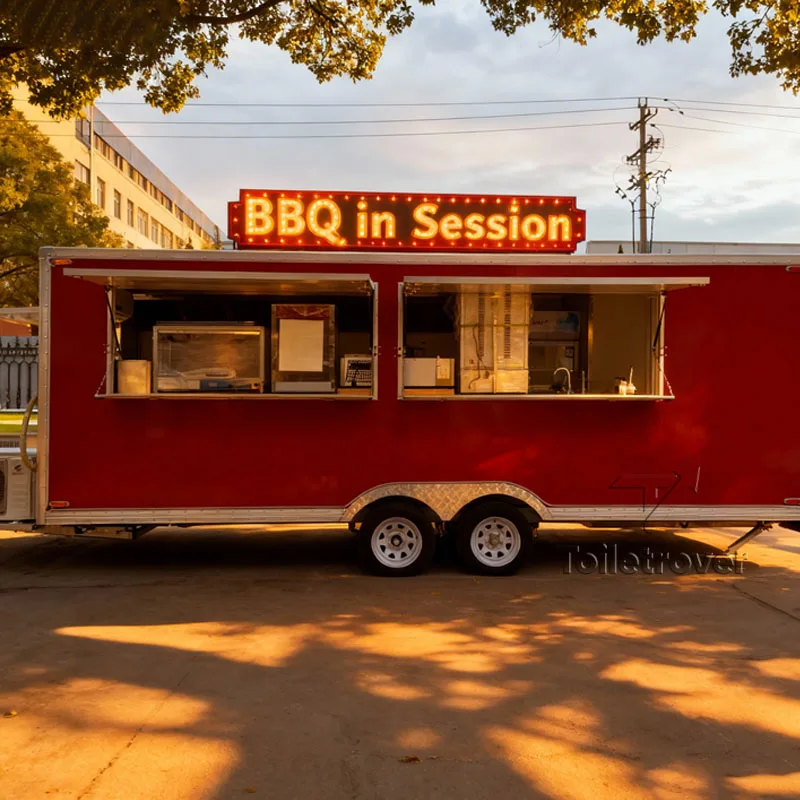 

Commercial Mobile Food Trailer Accessories Doner Kebab Burger Tacos Fried Chicken Food Truck With Full Kitchen Uk