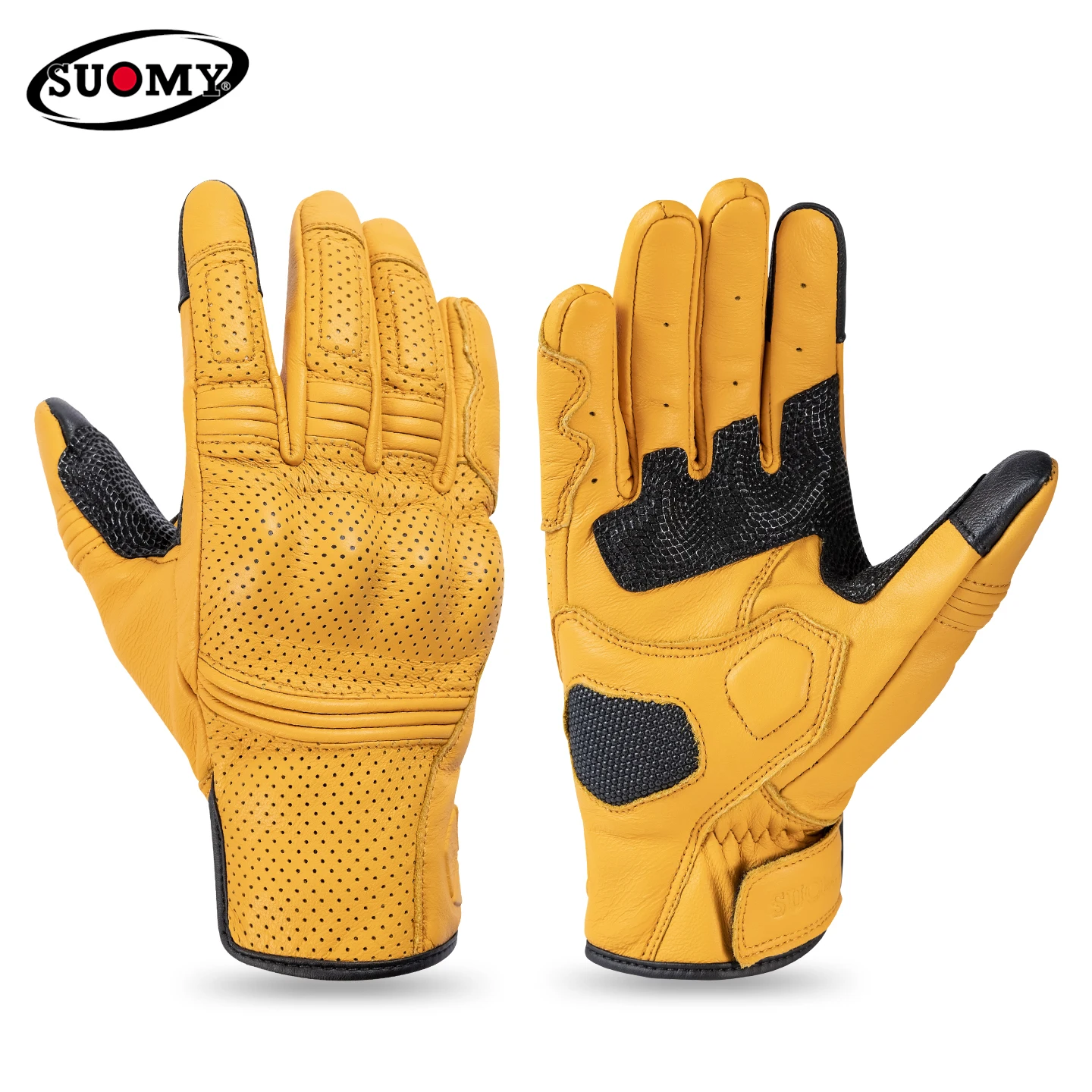 قفازات دراجات نارية من جلد الغ - مراجعة Motorcycle Gear Yellow وسعره