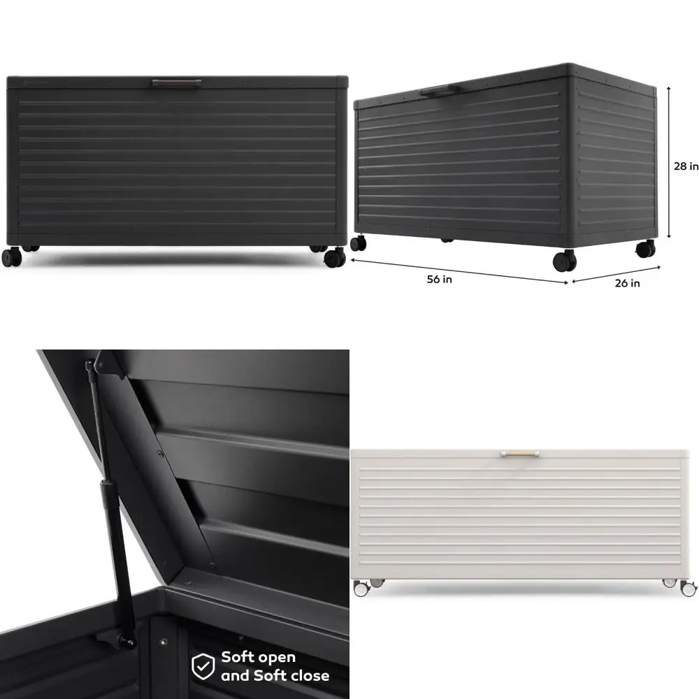 

Большой ящик для хранения на палубе 175 галлонов с колесами для мебели для патио, садовых инструментов и уличных аксессуаров