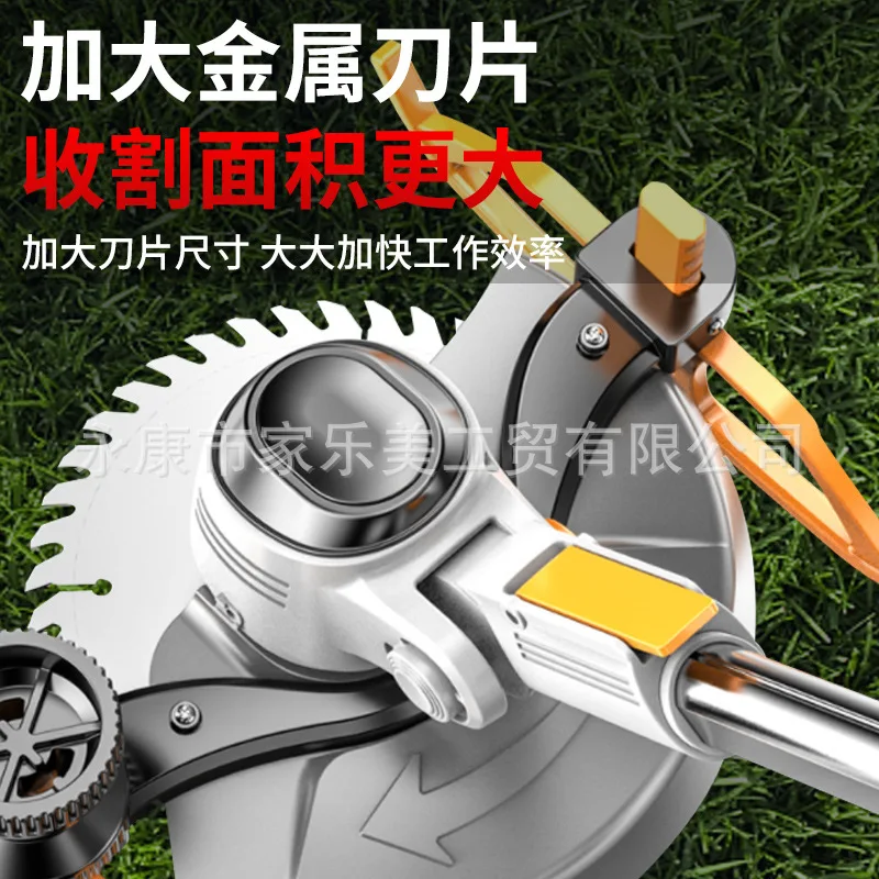 Cordless Electric Lawn Mower 21V Lithium Battery Handheld Grass Trimmer Multifunctional Rechargeable for Small Farm Garden