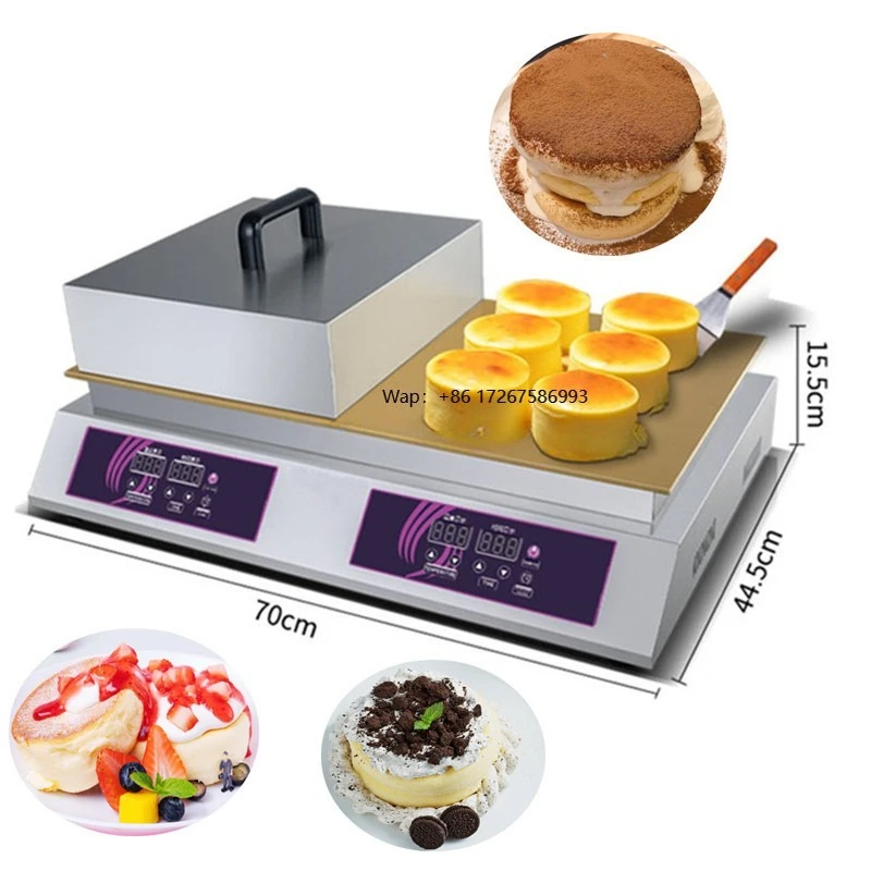 

Stainless Steel Commercial Digital Snack Machines Dorayaki Electric Souffle Pancake Machine