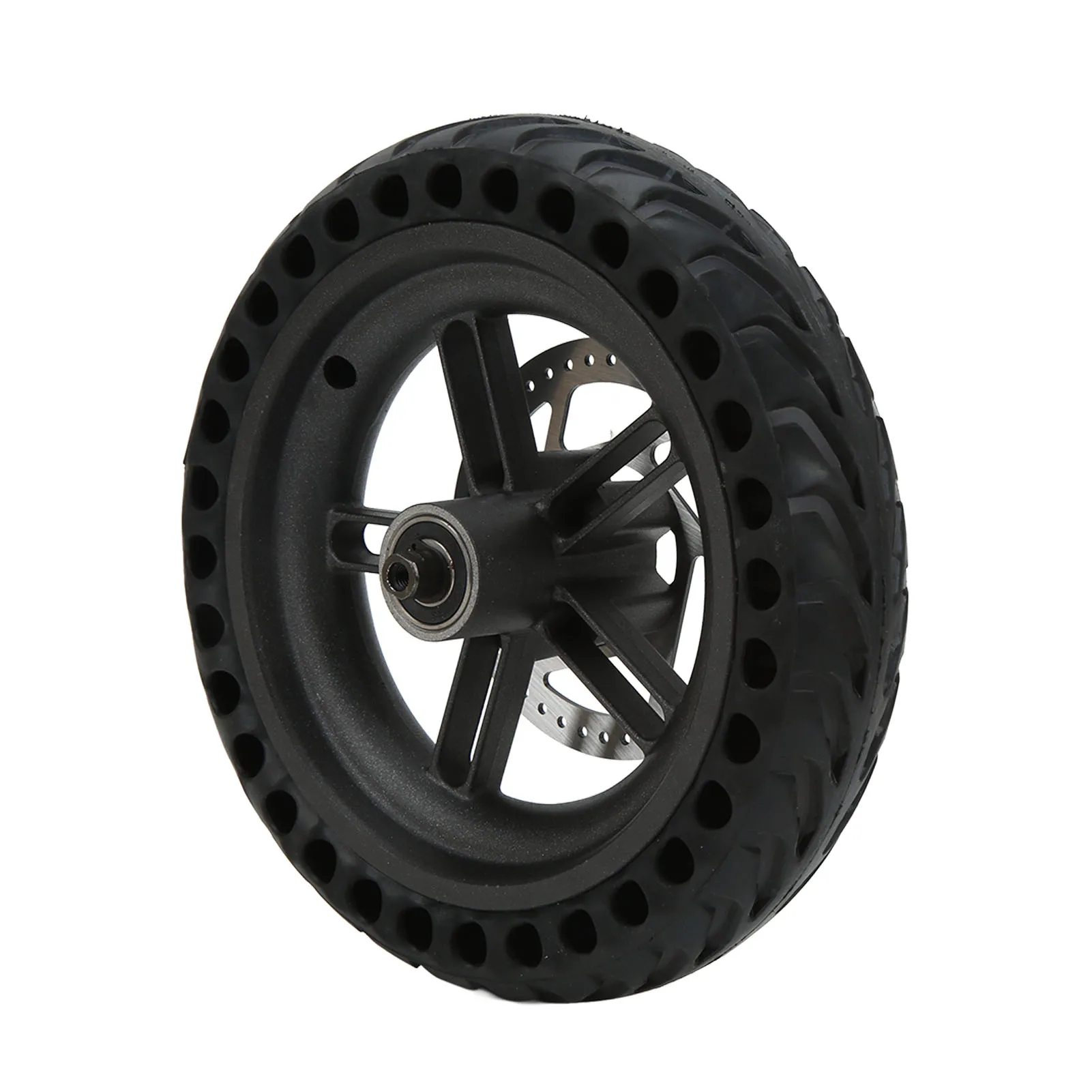 M365/1S/LITE Electric Scooter Rear Wheel with 8.5in Solid Honeycomb Tire and 110mm Brake Disc, Compatible with 2 Wheel Scooters