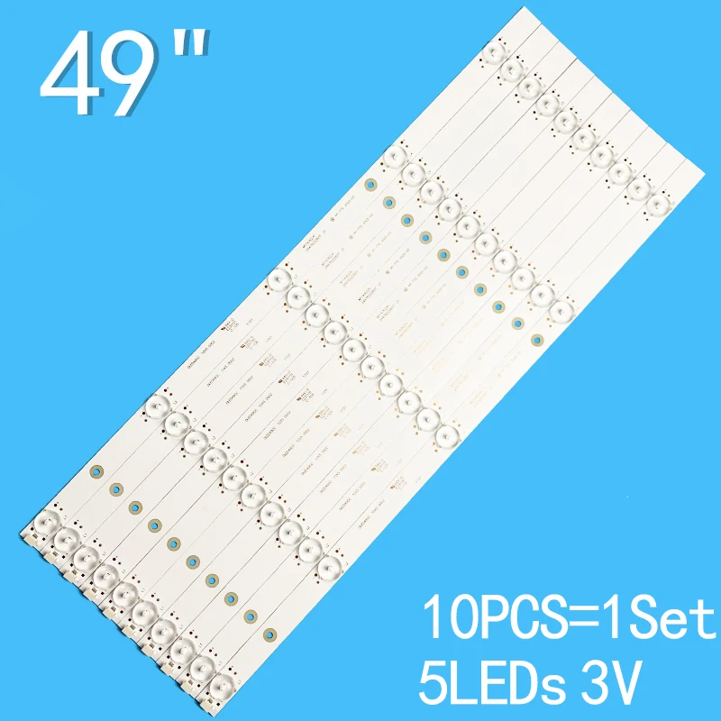 10PCS LED strip 5LED For GC49D06-ZC21FG-03 303GC490032 DLED49GC 10X6 0002 For H49E12 H49E10 H49E07 H49E17 H49E09 49HUA6361