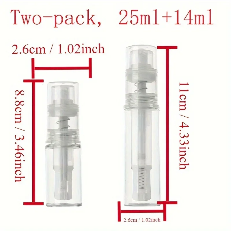 2pcs Powder Spray Bottle Hair Fiber Applicator Empty Makeup Bottle Refillable Dispenser For Barber Salon Hair Travel Accessories