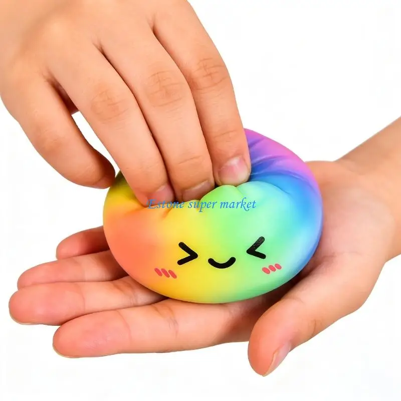 090B Stuffed Bun Sensory Squeeze Toy Stress Ball For Office Adult Student Hand Relax