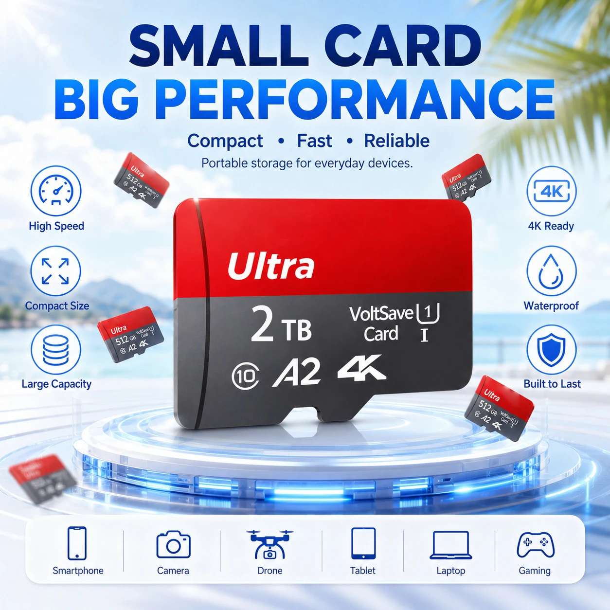 NEW High Speed Micro SD Memory Card 2TB 1TB 4K Full HD Video Compatible with Phone GoPro Action Camera 128GB 256GB 512GB
