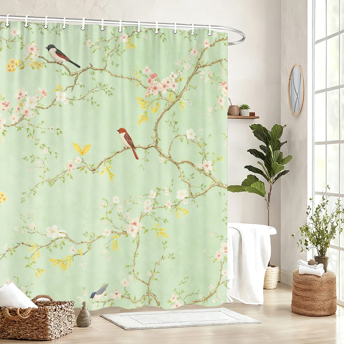 cortina-de-chuveiro-de-poliester-com-tema-natureza-vibrante-cortina-de-banho-com-estampa-floral-e-animal-para-decoracao-de-banheiro