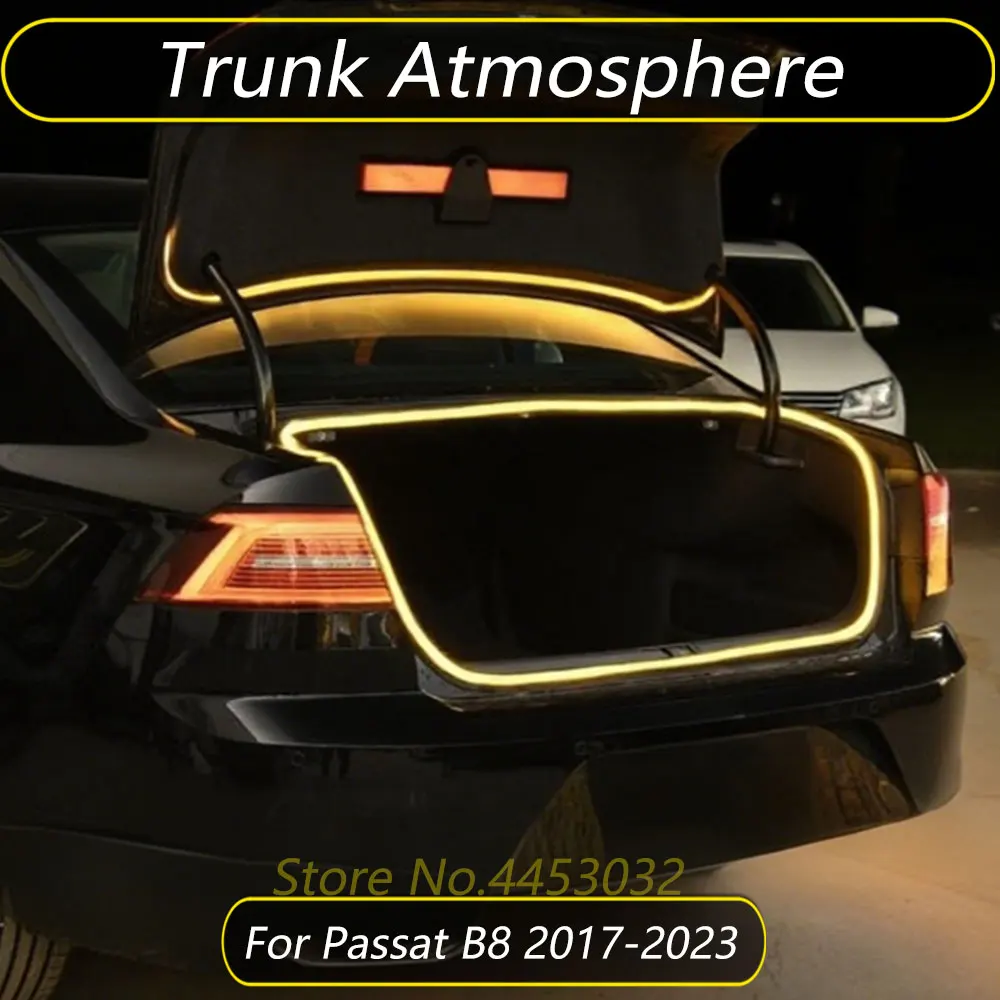 

For Volkswagen Passat B8 2017-2025 Car Trunk LED Atmosphere Light Strip Kit Easy Install Bright Interior Lighting 157 Inches 12V