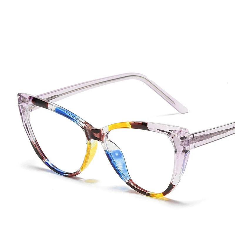 

TR90 core truncated cat eye glasses frame spring leg flat light mirror trendy glasses frame women glasses