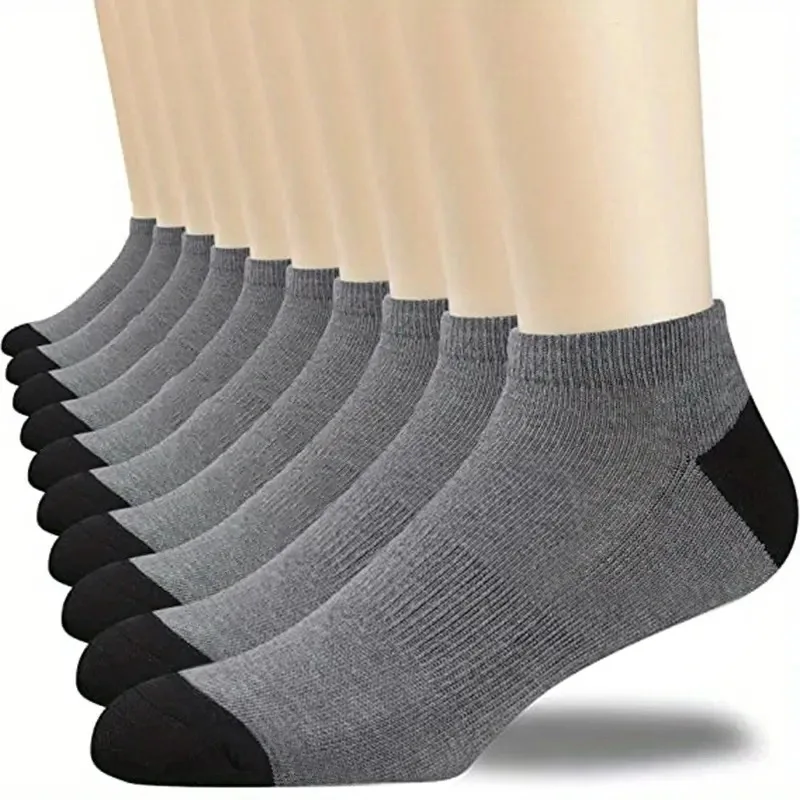 10pairs Men\'s Fashion Cotton Breathable Comfortable Ankle Socks, Men\'s Summer Socks