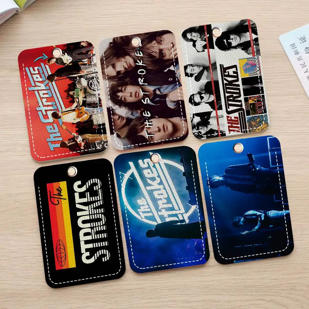 Indie Rock Band The S-Strokes Style PU Access Card Holder With Keychain - Executive Protection For Bank Card,Subway, Bus Card