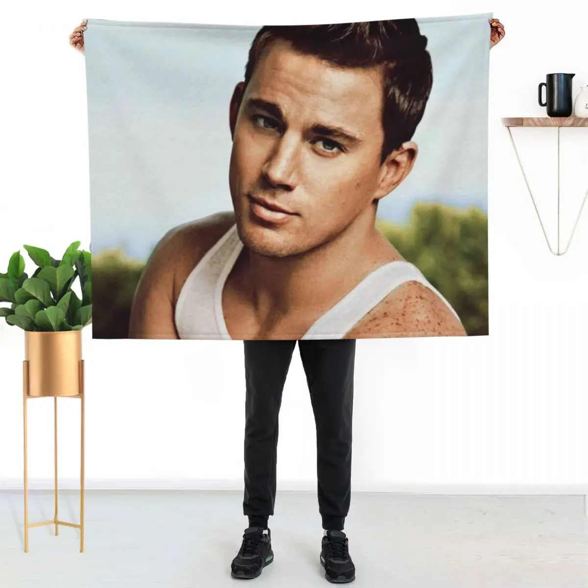 channing tatum Throw Blanket Thins Luxury Hairy Extra Large Throw blankets and throws Soft Plush Plaid Blankets