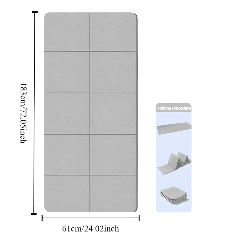 طوي اليوغا حصيرة TPE 61x183 سنتيمتر عدم الانزلاق المحمولة بساط للتمارين الرياضية خفيفة الوزن رياضة التخييم وسادة النوم مقاوم للماء سهلة التنظيف