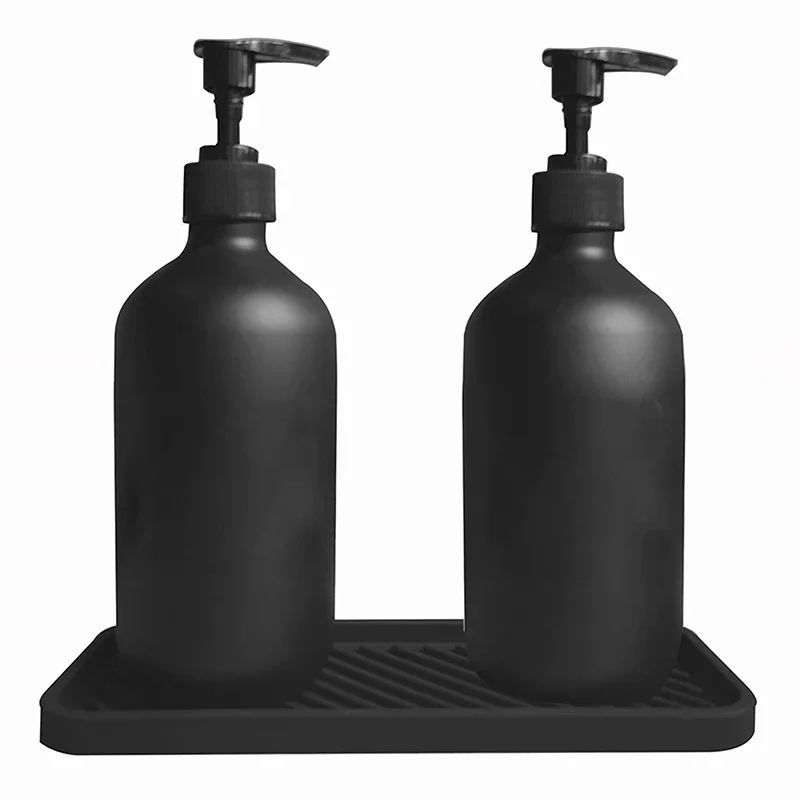 Matte Black Soap Dispenser Lotion Bottle Pump Refillable Empty Shampoo Conditioner Bathroom Shower Accessories 300/500ml