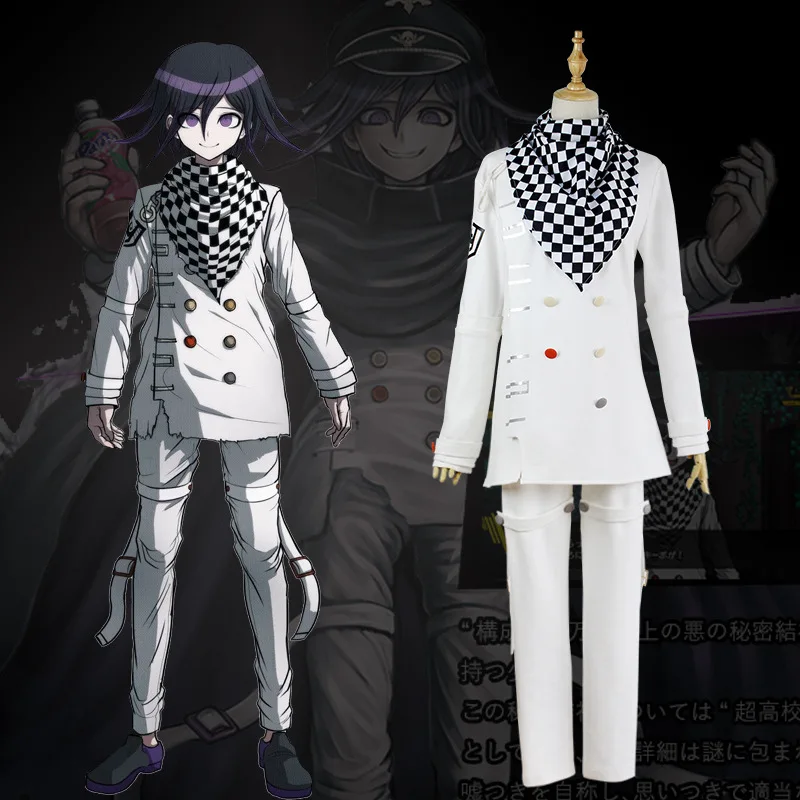 6 sztuk Anime Danganronpa V3 Ouma kokichi przebranie na karnawał japońska gra mundurek szkolny strój