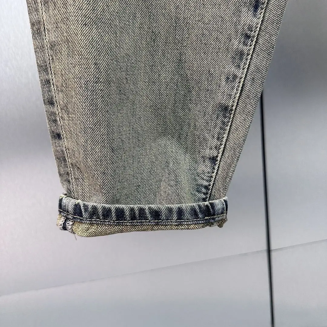 Korean Popular Clothes 2026 Retro American Tapered Dad Radish Jeans Men's Washing Loose Casual Small Feet Washed Harem Trousers