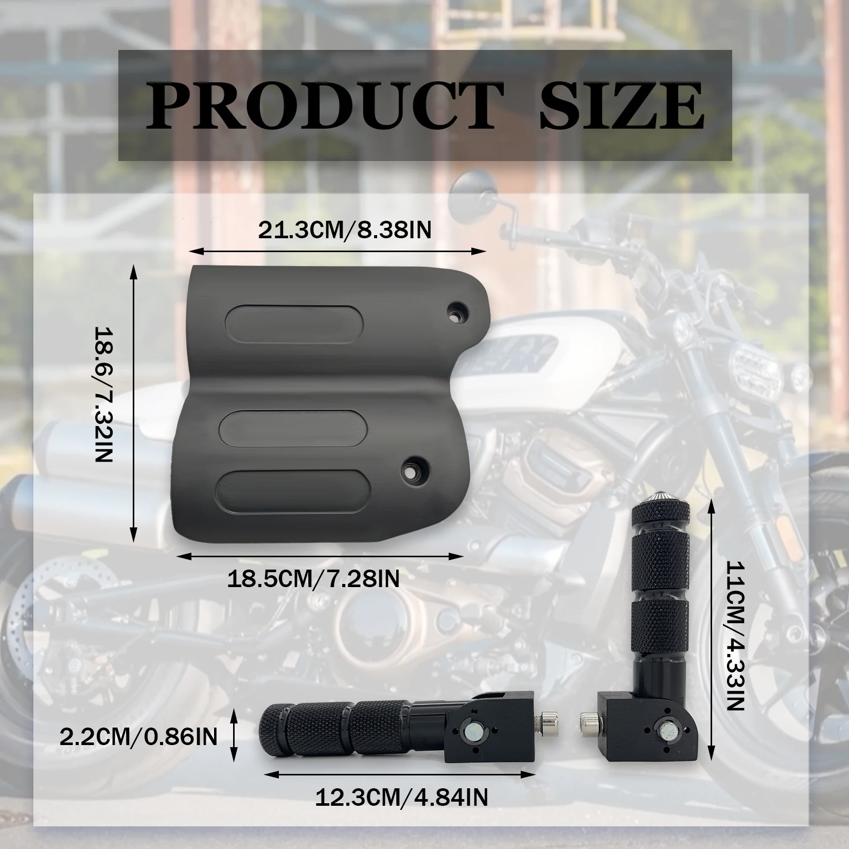 Passenger Footpegs Mount Kit Foldable Foot Rest Pedals Set Compatible with Sportster S RH1250 2021 2022 2023 2024