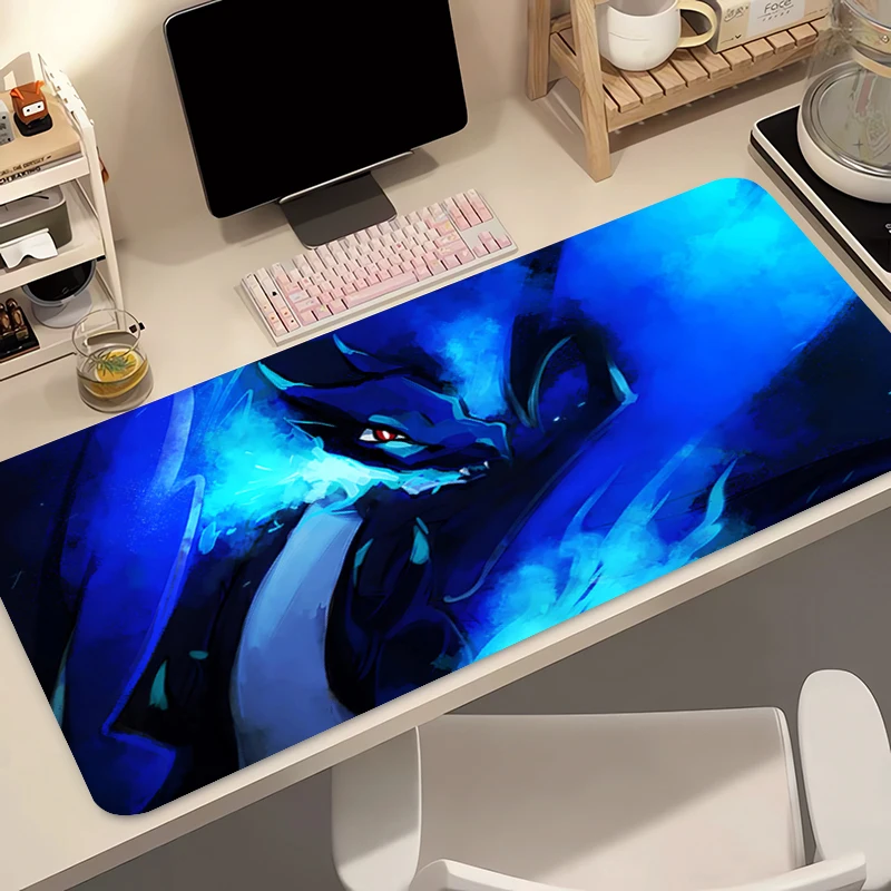 

Коврик для мыши в стиле аниме, 90x40 см, Pokemon Charizard, профессиональный коврик для геймеров, скоростной игровой резиновый коврик для клавиатуры, настольный коврик для ноутбука, коврик для мыши