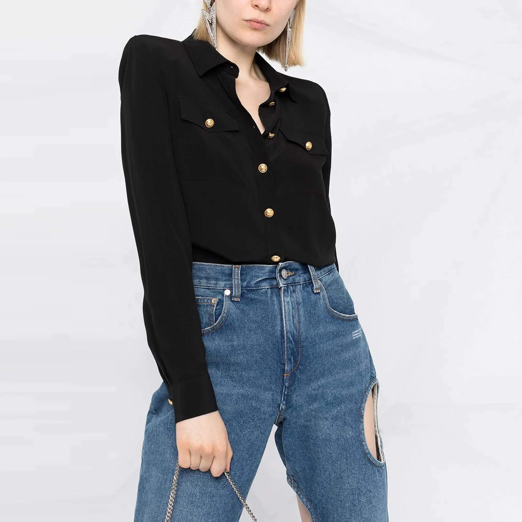Spring And Autumn New Products High Quality Top Chiffon Fabric Cool Breathable Comfortable Versatile Women\'s Shirts