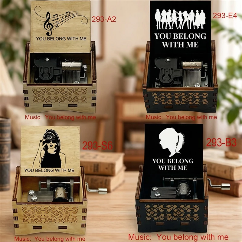 Color Print You Belong with Me Music Box Famous Taylor Singer Song, Boutique Birthday Gift, Special Clockwork Musical Boxes