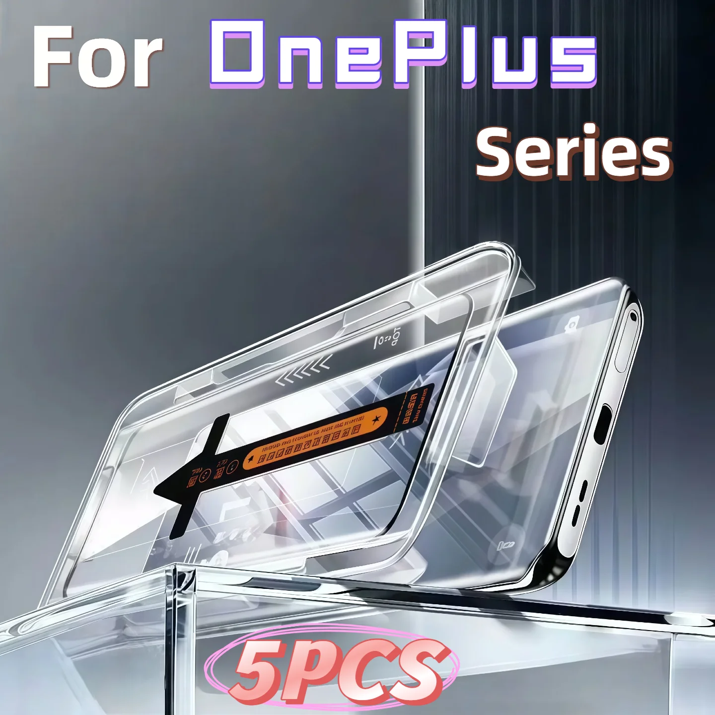 

For OnePlus 13 12 11 10 9 8 Ace 3 2 Pro 1+ Tempered Glass Film 5Pcs HD Clear Anti Scratch Screen Protector with Easy Install Kit