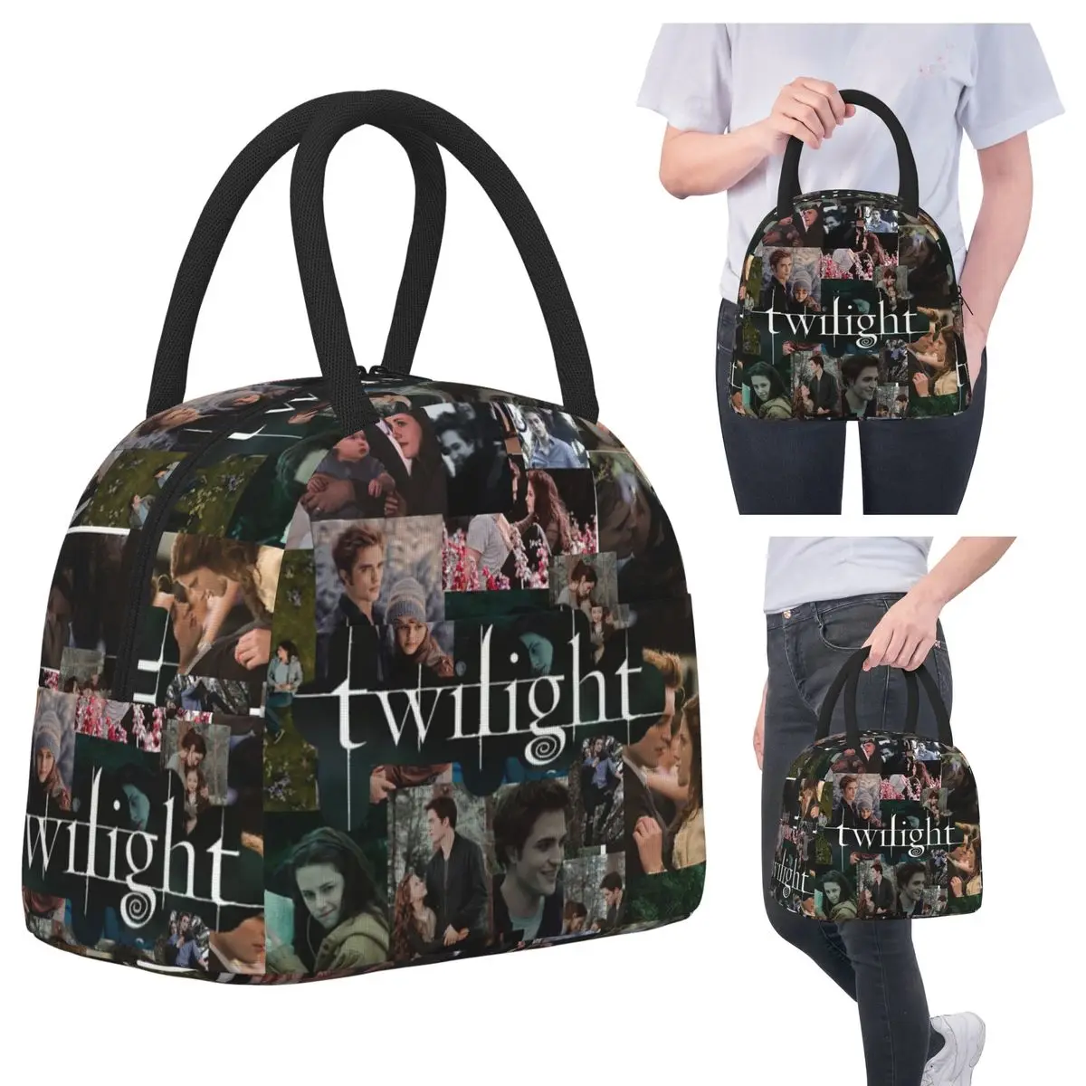 

Edward Cullen Twilight Insulated Lunch Bag for Kids School Cooler Thermal Food Box Tote Portable Lunch Boxes Container