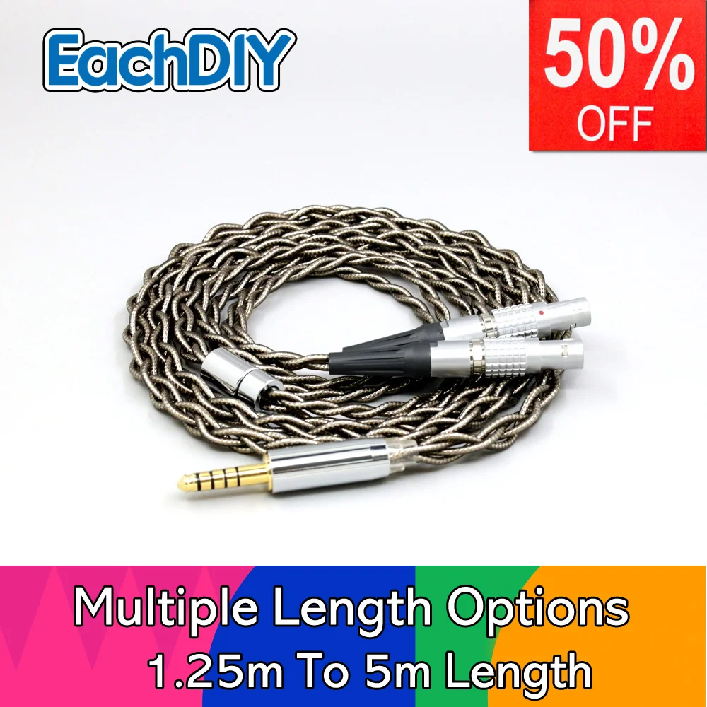 

99% Pure Silver Palladium + Graphene Gold Shielding Earphone Cable For Focal Utopia Fidelity Circumaural Headphone LN008198