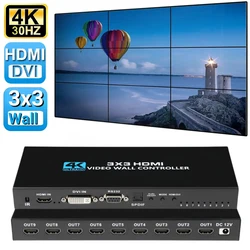 4K HD Video wall controller 3x3 HD-MI DVI Video wall Processor 1X2 1X4 1X3 2X1 2x3 3x2 4X2 multi video screen processor splicer