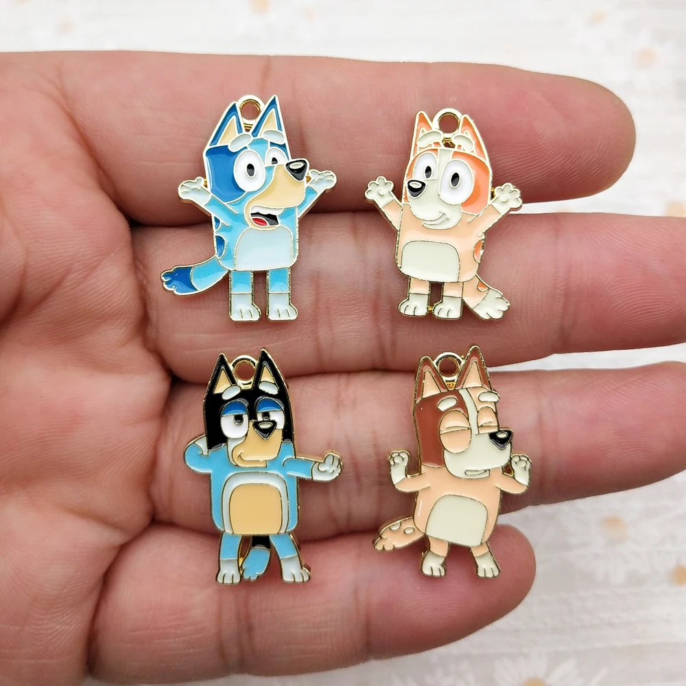 10pcs Cartoon Anime Dog Charms for Jewelry Making Enamel Necklace Keychain Phone Pendant Diy Accessories Alloy Metal Gold Plated