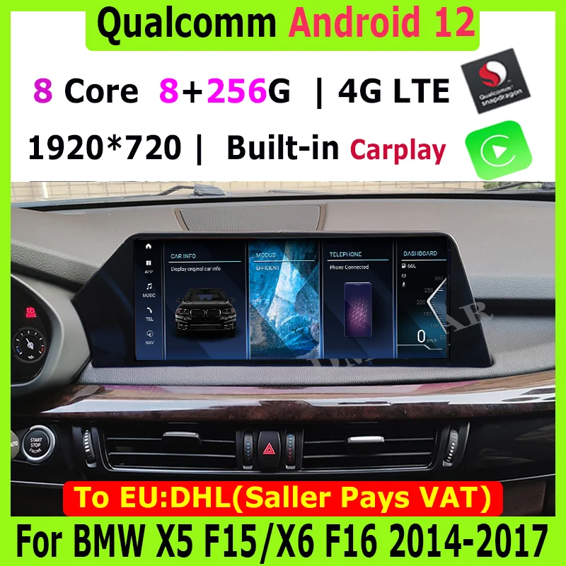 

New 12.5" Android 12 Snapdragon Car Radio Stereo Video Multimedia Player Autoradio GPS for BMW X5 E70 F15/ X6 E71 F16 2007-2020