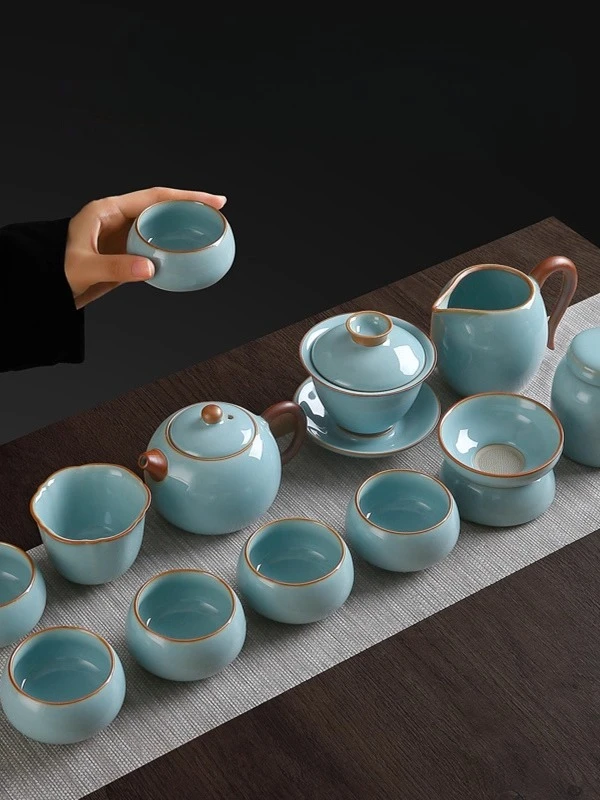 Jogo de chá, xícara de chá com tampa de alta qualidade e rachada