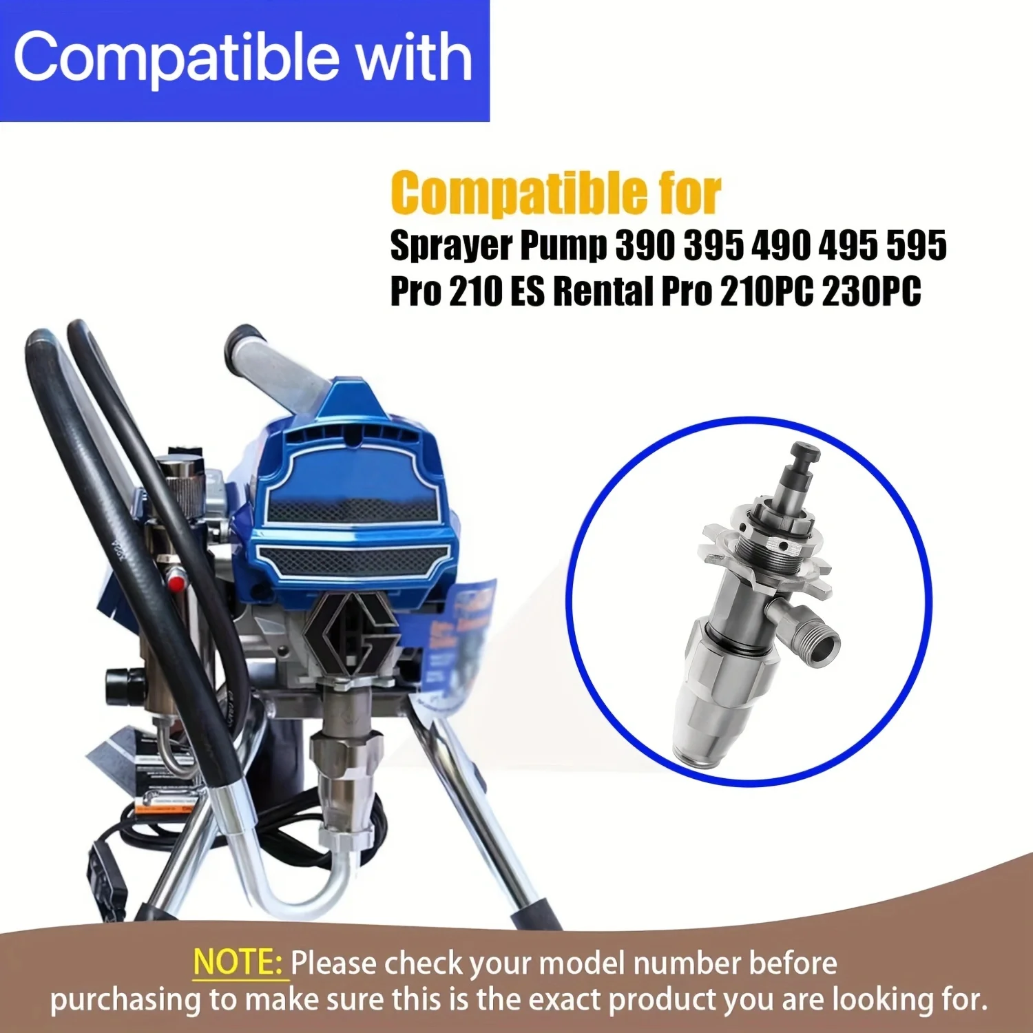 1 Set Airless Paint Sprayer Pump  Replacement, for  PC 390 395 490 495 595 Pro 210 ES Rental Pro 210PC Paint Sprayer