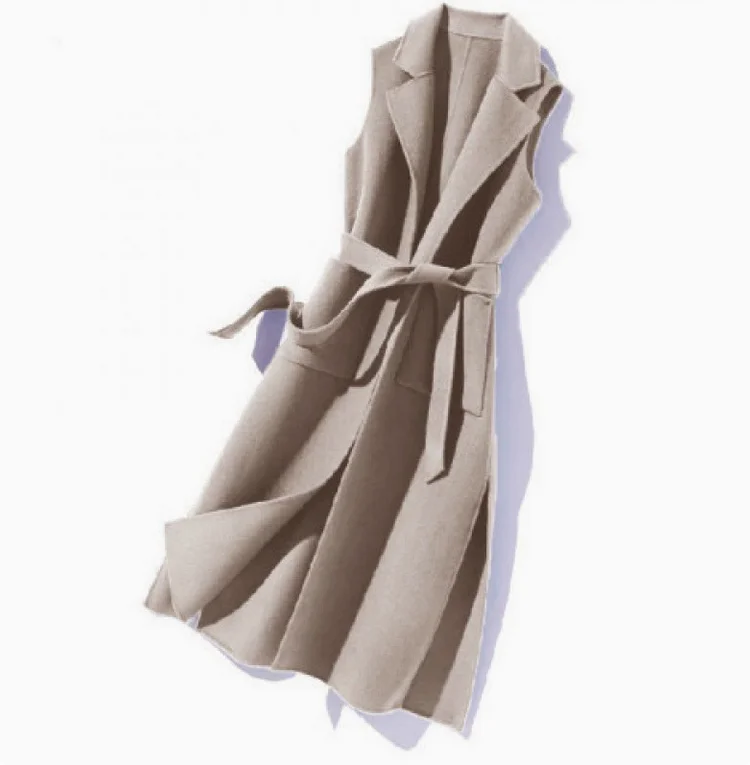 Veste longue en laine émaillée pour femme, col trempé à clipser, mode automne et hiver, maternité, nouveau style, 2025