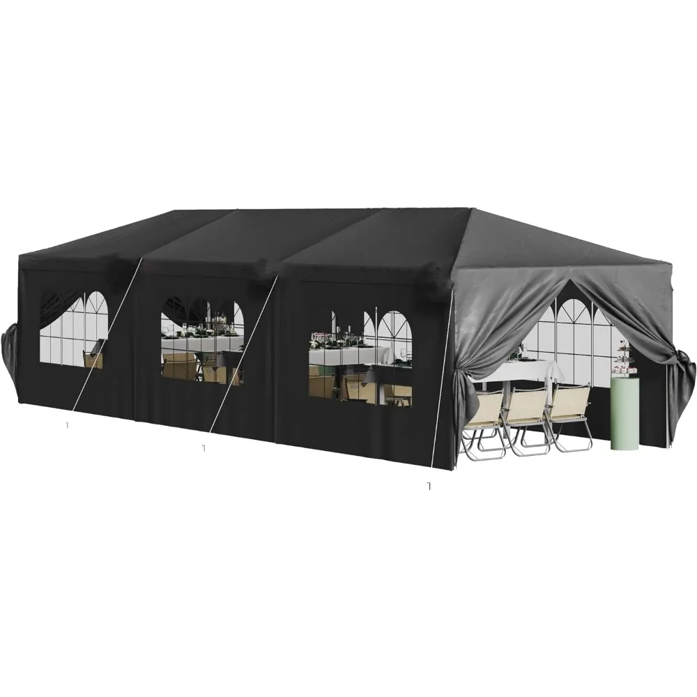 Outdoor CanopyTent Patio Camping Gazebo Shelter Pavilion Cater Party Wedding Tents ForPartieswith6Removable Sidewalls-party Tent