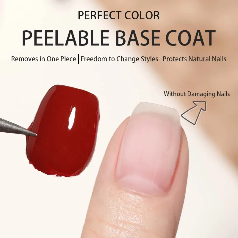 パーフェクトカラー エアードライピールオフジェルベースコート 12ml ジェルネイルポリッシュ用 簡単除去でダメージなし、初心者向けDIYマニキュア