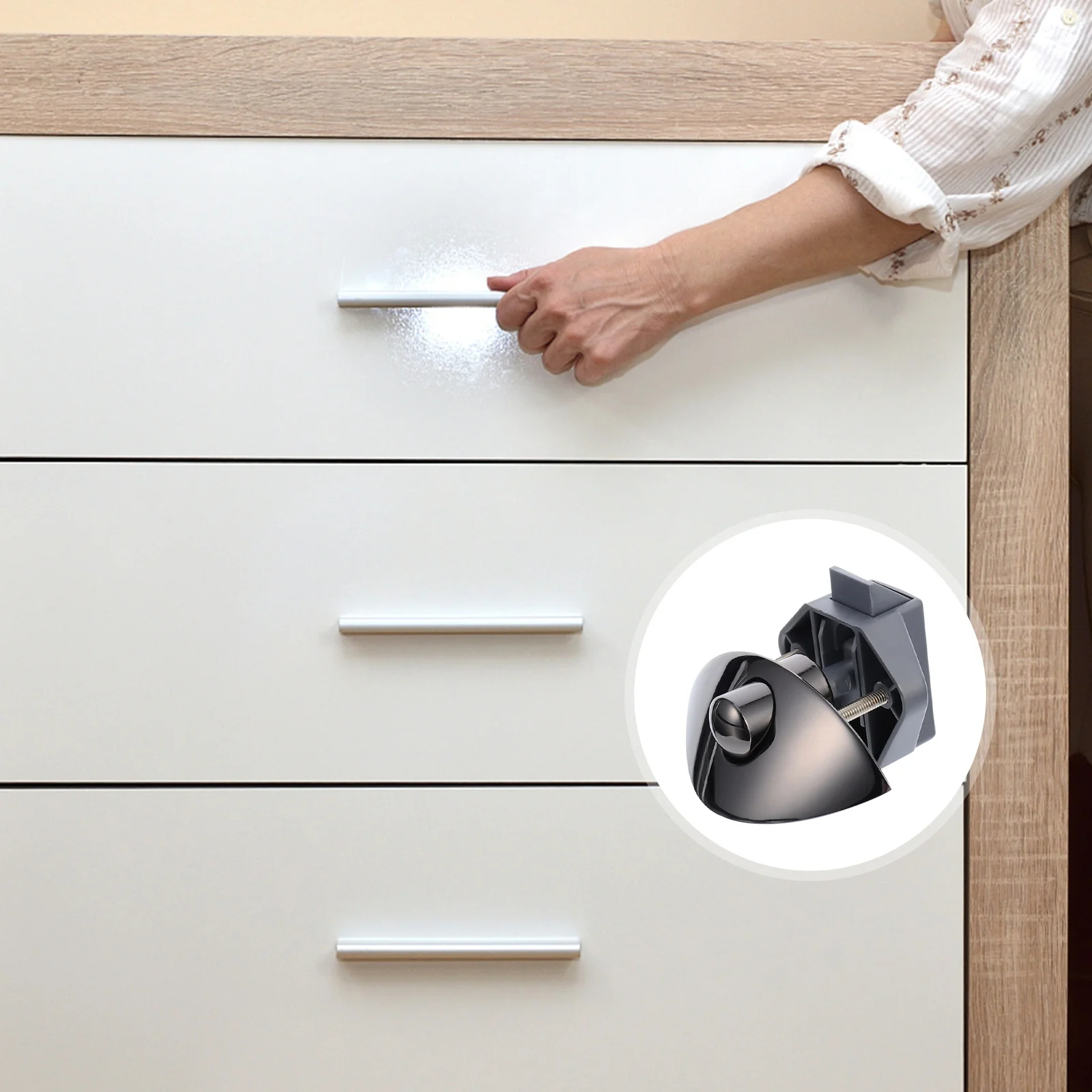 

Zinc Alloy Push Button Locks Black Crescent Cabinet Drawer Handle Latches Wardrobe Furniture Hardware Fittings Easy Install