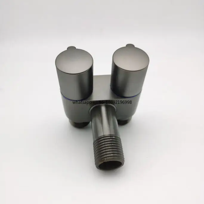 Thickened Stainless Steel Gun Gray Toilet Triangle Valve One in Two Out Three Way Water Valve Double Outlet Separate Switch