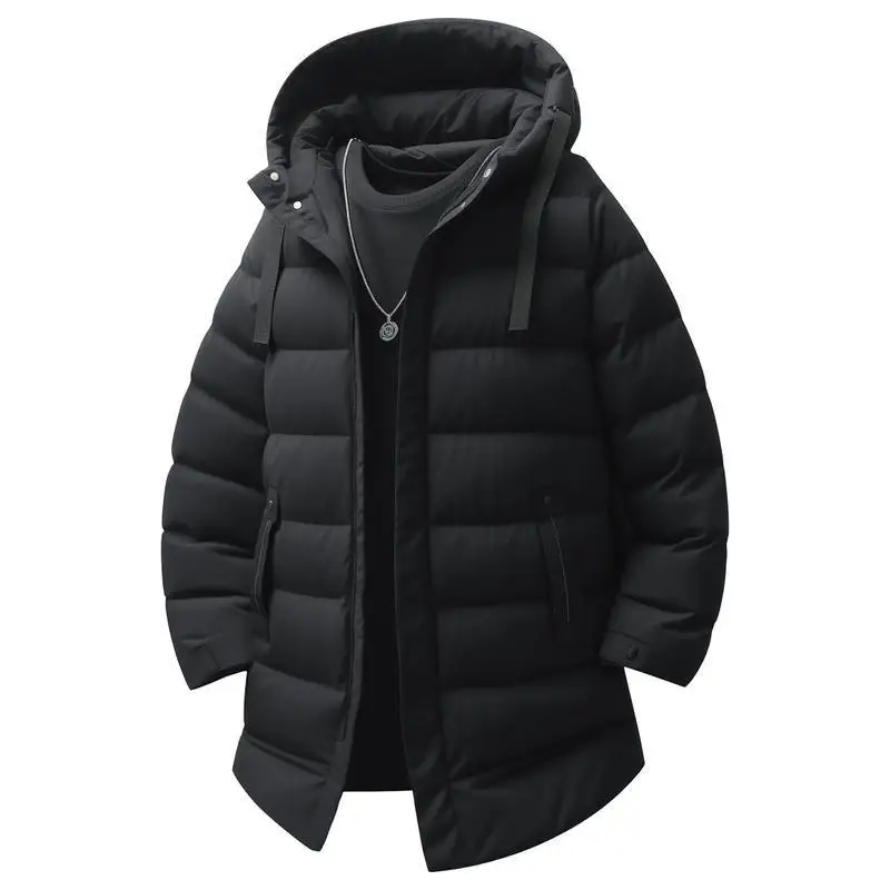 

Men's Hooded Cotton Jacket Wear Resistant Long Style Couple Outdoor Clothing Middle Age Style Other Fabric Thin Model