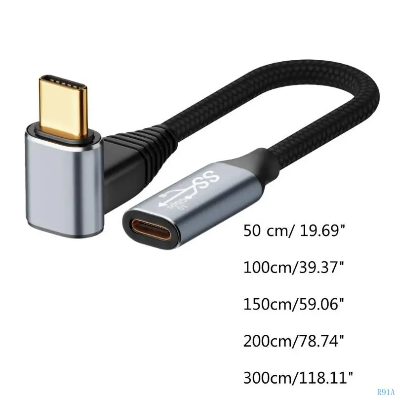 R91A USB C TO 100W CARGA RÁGIO ÂNGULO RETO USB para digitar CABE