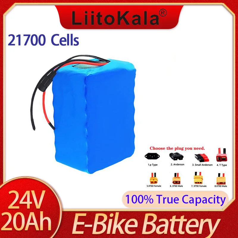 

LiitoKala 24V 20Ah 21700 7S4P lithium battery pack 29.4V bicycle scooter scooter portable bicycle wheelchair battery with BMS